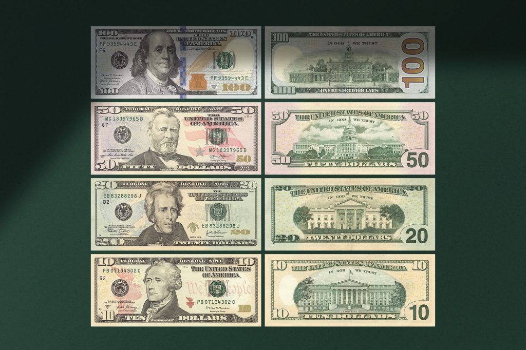 18 套美元钞票纹理 8K 分辨率 免费下载