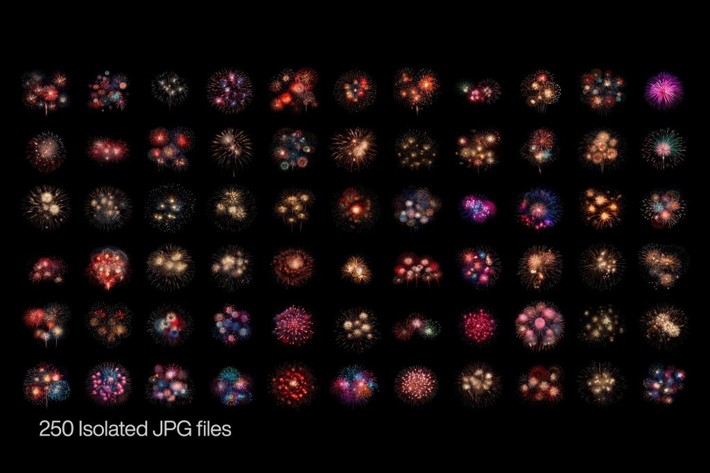 250 种烟花纹理 / 春节 / 元旦 / 烟花素材