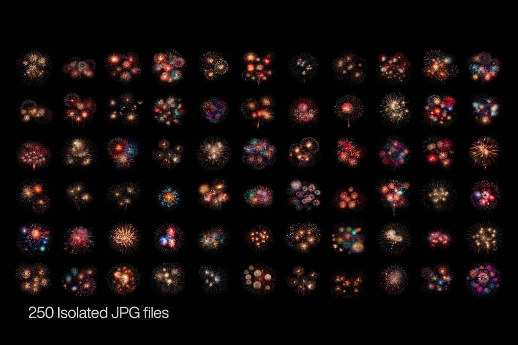 250 种烟花纹理 / 春节 / 元旦 / 烟花素材