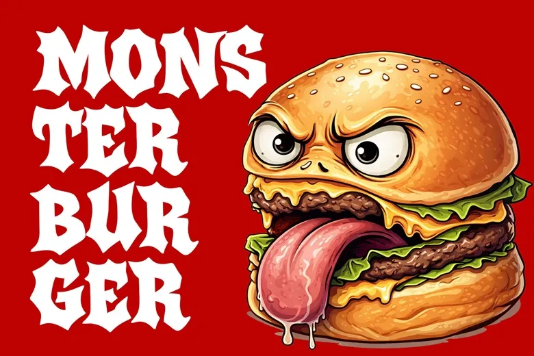 砖嚎英文字体 - 大字涂鸦体